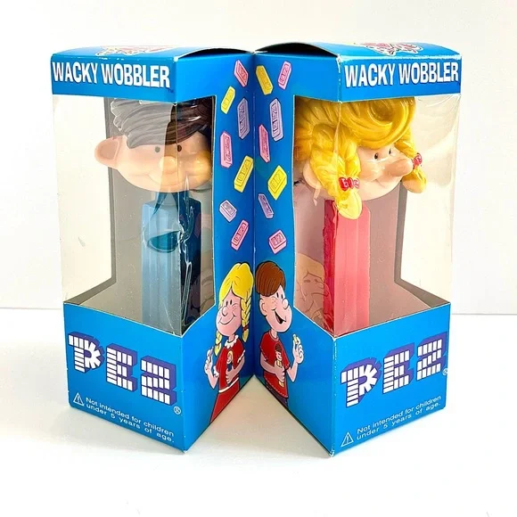 【FUNKO WACKY WOBBLER】 PEZ BOY & GIRL Funko Pez Wacky Wobbler Pez Girl Bobble Head - ToyWiz